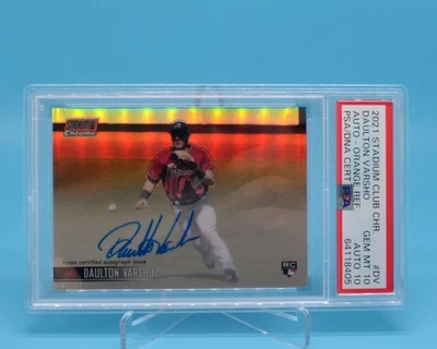 2021 Topps Stadium Club Chrome DAULTON VARSHO Auto RC Orange /25 • PSA 10 GEM - Image 1 of 3