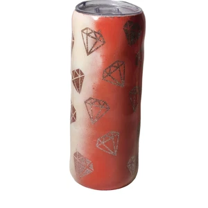 24 Unzen Becher Reisebecher mit Deckel Gold funkelnder Diamant zweifarbig einzigartiges Design - Bild 1 von 9