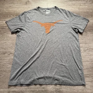Texas Long Horns Mens Shirt Mens Large Gray Orange Logo Graphic Short Sleeve - Picture 1 of 7