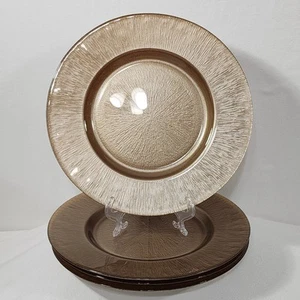 4 American Atelier Jay Imports Ladegerät Teller Glas Gold Antik Champagner 13" - Bild 1 von 16