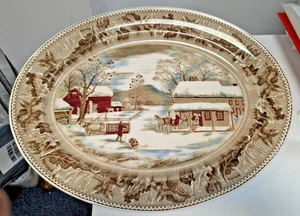 Johnson Bros. Home for Thanksgiving Historic America Serving Plate Platter - Picture 1 of 15