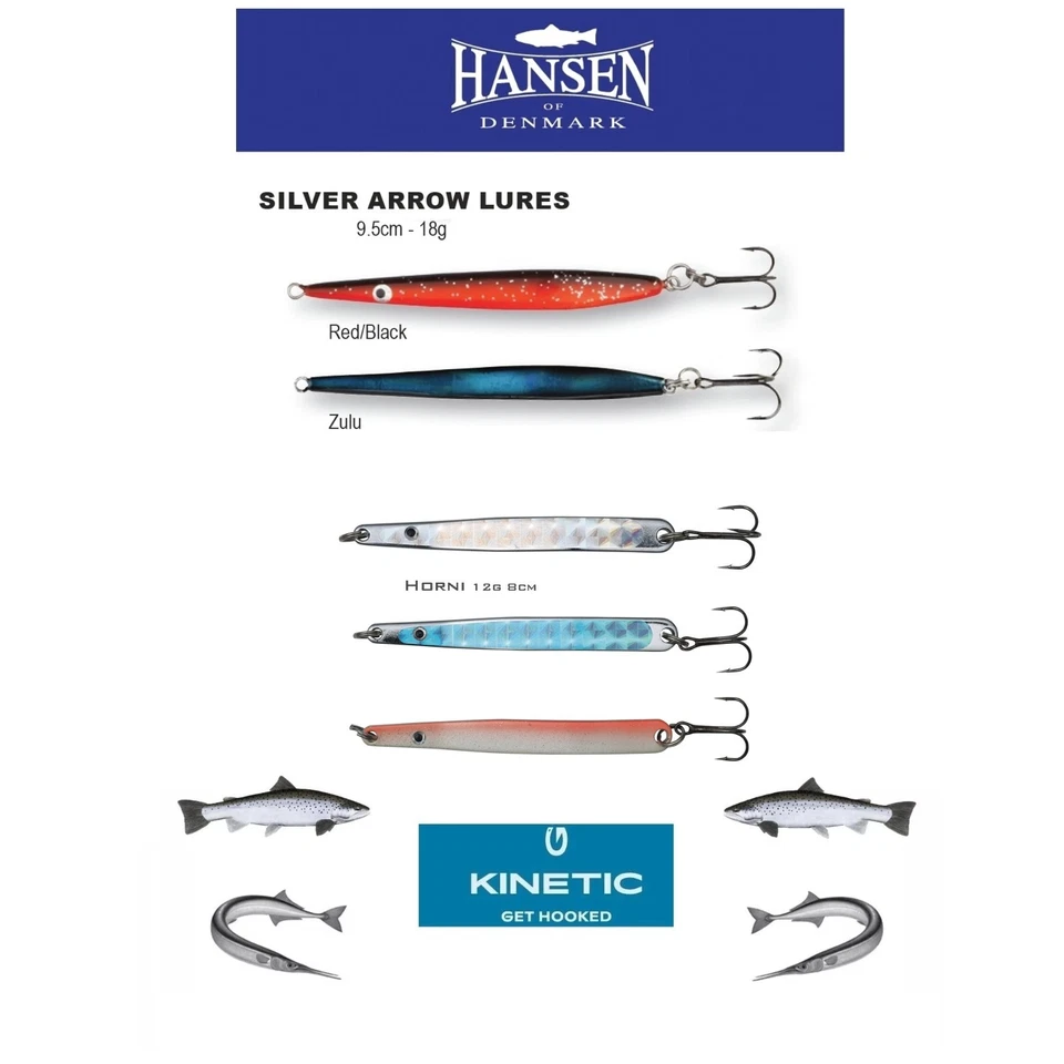 2 Stück Hansen SILVER ARROW 18g + 3x Kinetic Horni 12g Meerforelle u. Hornfisch - Bild 1 von 1
