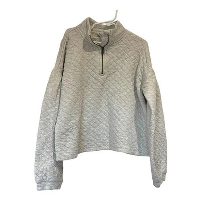 Janie & Jack Girls Quilted Half Zip Sweater Oatmeal Cream Sz 14 - Image 1 of 4