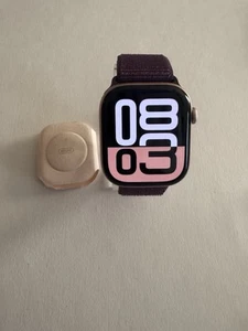 Apple Watch Series 10 46mm GPS Rose Gold Case Plum Sport Loop - Photo 1 sur 8