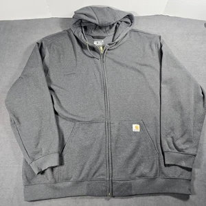 Carhartt Full Zip Hoodie Herren 3XL grau Loose Fit Workwear Logo Patch Sweatshirt - Bild 1 von 6
