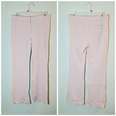 Pantalones/Pantalones GUNEX Minimalista Blanco Arrugado Corte Bota Talla 12 ~ Hecho en Italia Foto 1 de 4