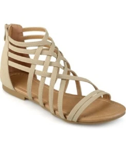 Journee Collection Women's Hanni Crisscross Gladiator Sandals, Nude Size 7.5M - Picture 1 of 5