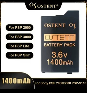Ostent PSP 2000 / 3000 All Slim Models Ostent 1400mah 3.6V Battery - Picture 1 of 12