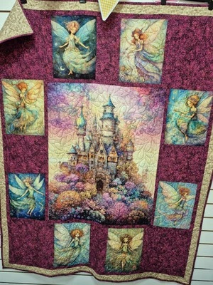 Enchanted Fairies Hand made Patchwork Quilt 55” x 69” Fairy Quilt - Image 1 of 4