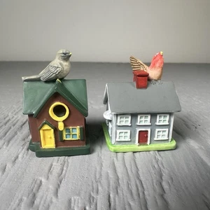 1997 Vintage Lenox Miniature Bird Houses 2 Pieces Brand New Without Box - Picture 1 of 5