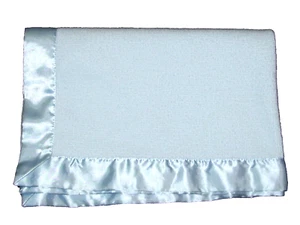 Kidsline BLUE Thermal Satin Trim Baby Blanket Messages From the Heart Security - Picture 1 of 2