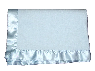 Kidsline BLUE Thermal Satin Trim Baby Blanket Messages From the Heart Security - Image 1 of 2