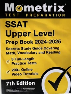 SSAT Upper Level Prep Book 2024-25 Practice Tests Math Vocab Reading - Picture 1 of 12