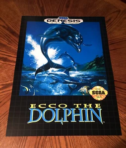 ECCO The Dolphin Sega Genesis box case art retro video game 24" poster print - Picture 1 of 4