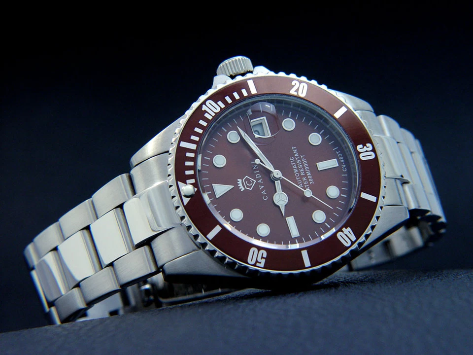 Men's Watch Automatic Stainless Diver's CAVADINI 30 BAR XXL 1 25/32in Classic - Image 1 of 2