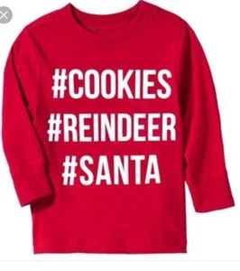 Nueva CAMISA Antigua Marina NAVIDAD SANTA # GALLETAS Reno Vacaciones Niños 18-24 Meses - Imagen 1 de 1
