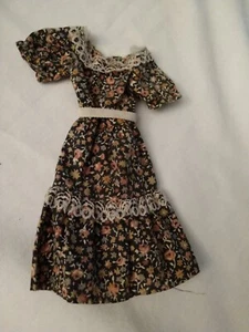 Vintage 1978 Marx Sindy Doll Flowered Dress with Lace  - Picture 1 of 12