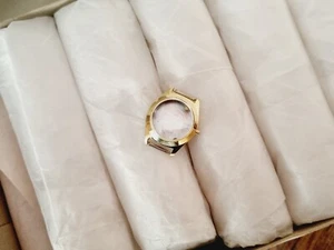 one BOX 100 x NOS new old stock lady gilded gold plated watch case 8 3/4 (401-R) - Picture 1 of 11