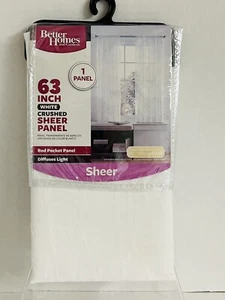 Better Homes & Gardens Solid Print Rod Pocket Sheer Curtain Panel 51" X 63" - Picture 1 of 6