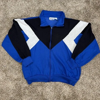 Chaqueta MacGregor Vintage Años 90 Para Hombre L Azul Negro Cremallera Completa Jogger Bloque de Color Foto 1 de 4