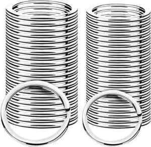 Steel Keyring Split Key Rings 25MM Nickel Hoop Ring Nickel Plated Steel Loop - Picture 1 of 9