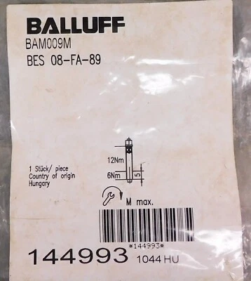 BALLUFF BES 08-FA-89 / BES08FA89 Proximity Switch BAM009M
