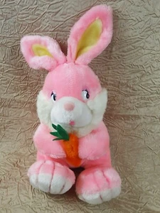 Etone Bunny Rabbit Vintage Rosa con Orejas Amarillas y Zanahoria Usado en Excelente Condición 17" - Imagen 1 de 4