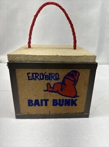 Vintage Early Bird Bait Bunk Kantine Angeln Köder Wurm Box, Neu - Bild 1 von 11