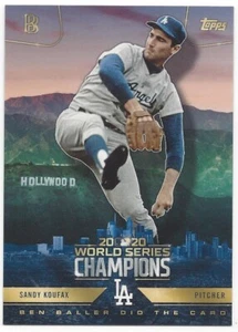 2020 Topps X Ben Baller #30 Sandy Koufax Dodgers World Series Champions - Picture 1 of 2