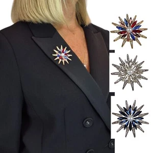 Impresionante Broche Margarita Cristal Prendedor con Centro de Perlas Flor Plata Joyería - Imagen 1 de 17