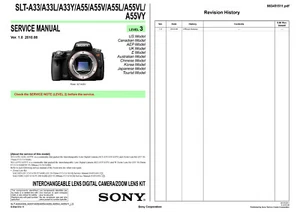 SONY Alpha SLT-A33 SLT-A55 Camera Service Repair Manual PDF NO WATERMARK - Picture 1 of 4