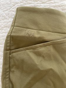 Ariat Womens Pro Series Khaki Horse Riding Knee Patch Breeches Pant Sz 26R A10
