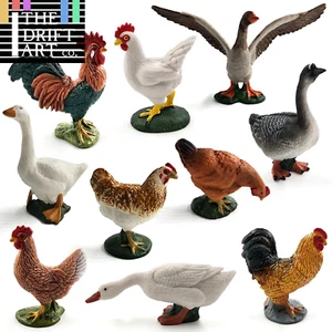 1pc Simulation Chicken Duck Goose Figurine Animal Miniature Art Toy Figure Doll - Picture 1 of 23