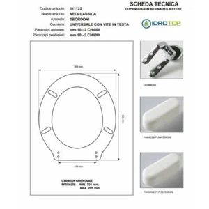 Copriwater NEOCLASSICA Bianco cerniera Oro-Sbordoni - Foto 1 di 1