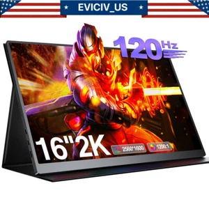 EVICIV 16.0" Portable Monitor 120HZ Screen QHD 100%sRGB For SAMSUNG DEX PS5 XBOX - Picture 1 of 9