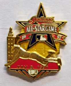 1997 All-Star Game MLB Hat Lapel Pin Clevland Indians Skyline July 8, 1997 NWOT - Picture 1 of 1