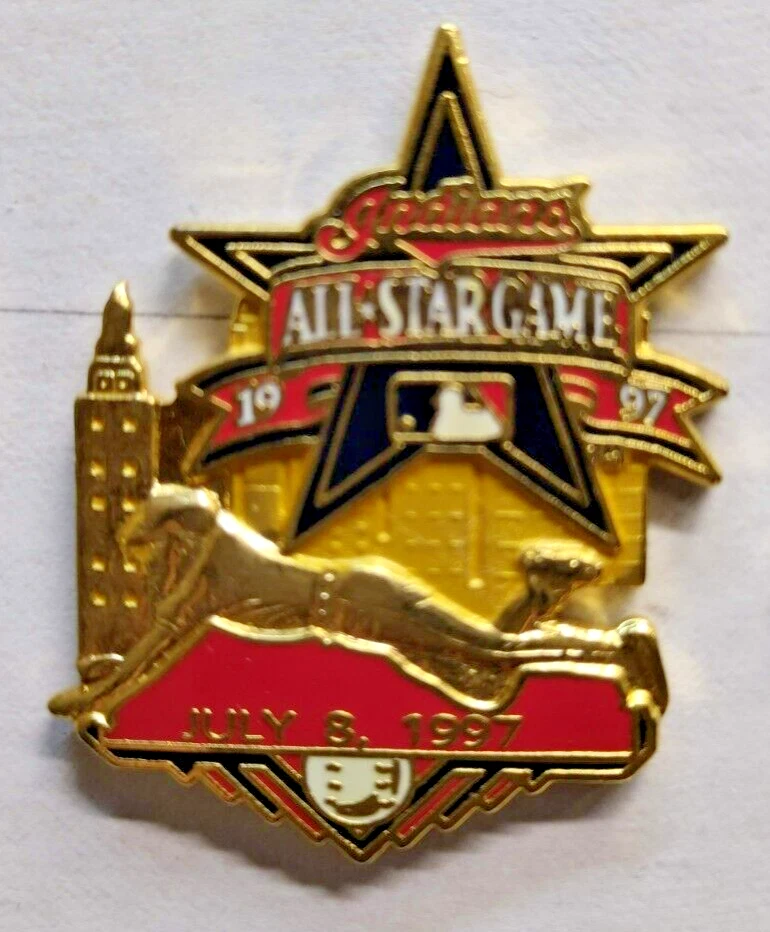 1997 All-Star Game MLB Hat Lapel Pin Clevland Indians Skyline July 8, 1997 NWOT - Image 1 of 1