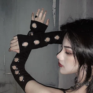 Warmers Fingerless Gloves Gothic for Women Steampunk Gothic Gloves Goth Arm - Picture 1 of 11