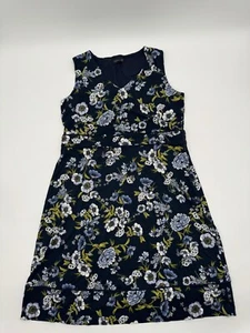 J. JILL Wearever Collection Strickkleid A-Linie Damen klein blau Blumen ärmellos - Bild 1 von 9