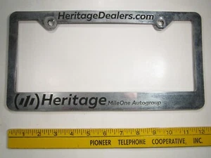 PLASTIC License Plate DEALER Car Tag Frame HERITAGE MILE ONE AUTO Maryland 9E1 - Picture 1 of 1