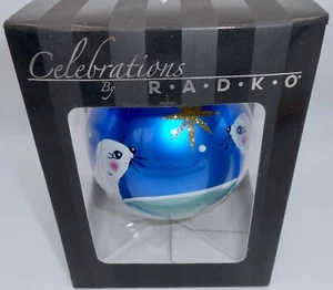 Christopher Radko 2008 celebraciones RADKO sellos de piel bola de vidrio adorno H29 - Imagen 1 de 12
