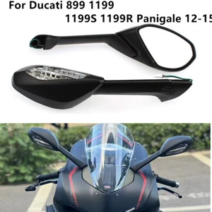 Rear View Mirrors Turn Signal Fit For Ducati 899 1199 1199S 1199R Panigale 12-15 - Picture 1 of 9