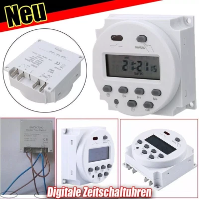 LCD Digitale Zeitschaltuhren DC/AC 12V 16A-Display Programmierbar Timer Schalter - Bild 1 von 4