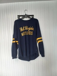 West Virginia Mountaineers Cutout Spirit Jersey Long-Sleeve Tee Size Large - Picture 1 of 1