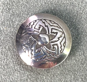 Ein Indianer gestempelt Sterlingsilber Knopf Abdeckung Stern geometrisches Design - Bild 1 von 5