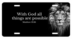  God Savior Lord Jesus Christ Christian Lion License Plate Car Truck Tag - Picture 1 of 1