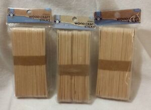 Lot/ 3 (40 pcs) Jumbo Wood Popsicle Wood Craft Stick 6 x 3/4" Art (Total 120)