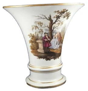 Antique 1820 Furstenberg Porcelain Scenic Vase Porzellan Fürstenberg Scene Szene - Picture 1 of 11