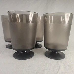 Tassen Accalac Kunststoff Standfuß geräuchert 4er Set David Douglas Vintage MCM sehr selten - Bild 1 von 4