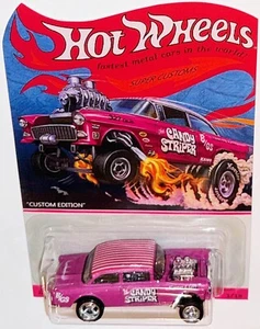'55 Chevy Bel Air Gasser Custom Hot Wheels Candy Striper Series w/Real Riders * - Picture 1 of 3